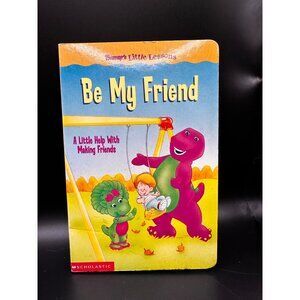 Be My Friend Barney’s Little Lessons Board Book Baby Bop Vtg ‘02 Purple Dinosaur